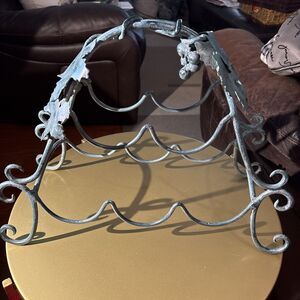 Wrought Iron Wine 5 bottle Rack holder table top storage grape Leaf/Vine